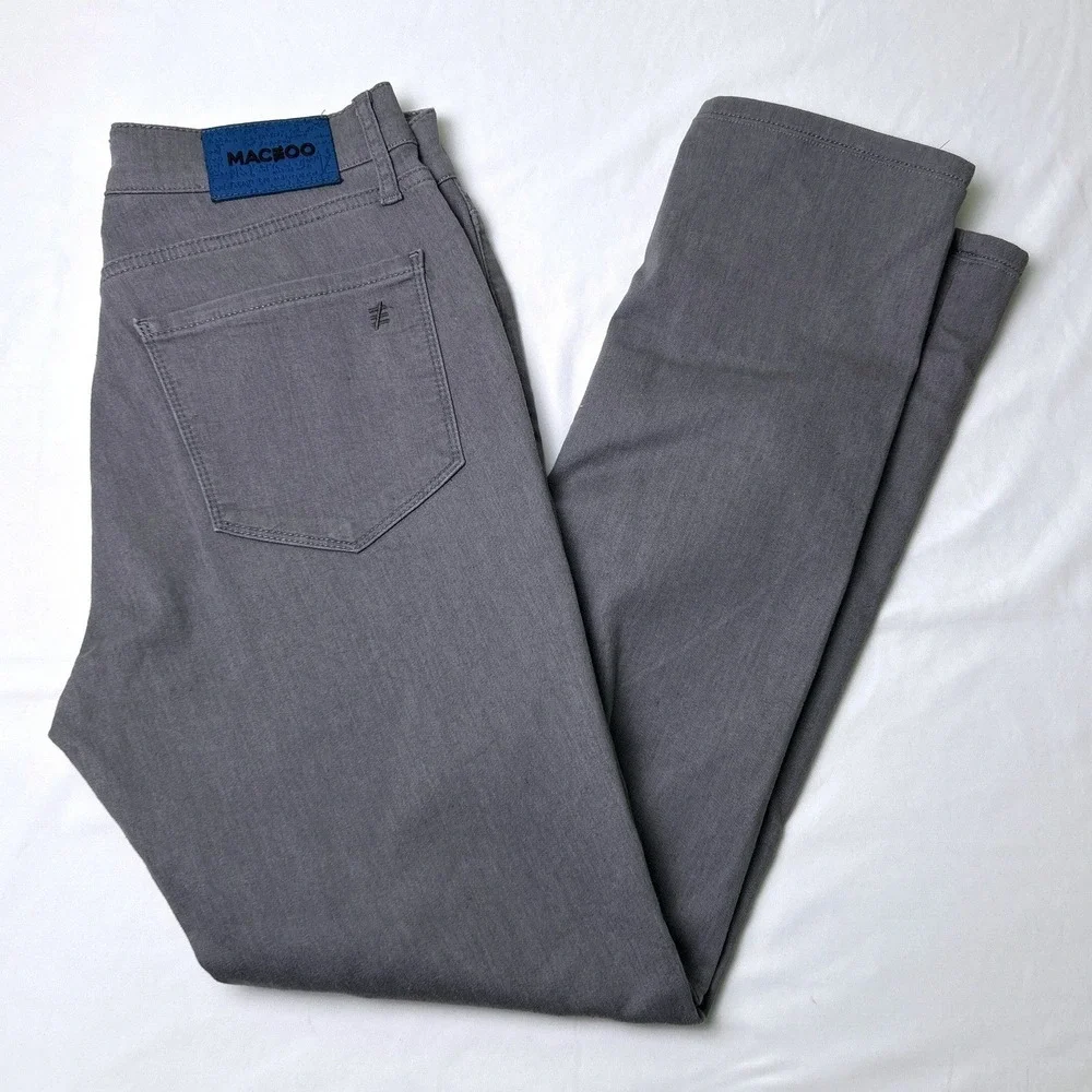 Maceoo Mens Jeans Leader Grey Slim Straight 5-Pocket Pants Size 31x30 Casual